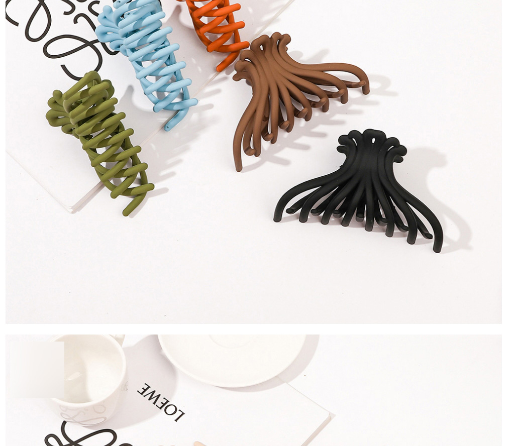 Fashion Black Frosted Scallop Gripper,Hair Claws