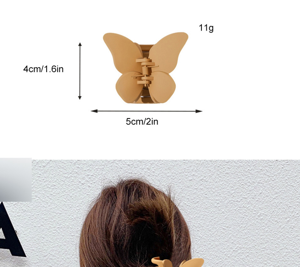 Fashion Small Turmeric Frosted Butterfly Gripper,Hair Claws