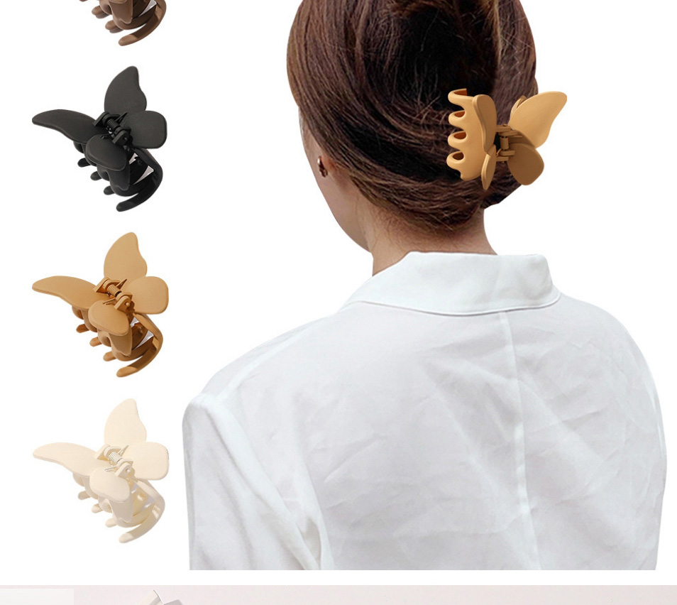 Fashion Small Coffee Frosted Butterfly Gripper,Hair Claws
