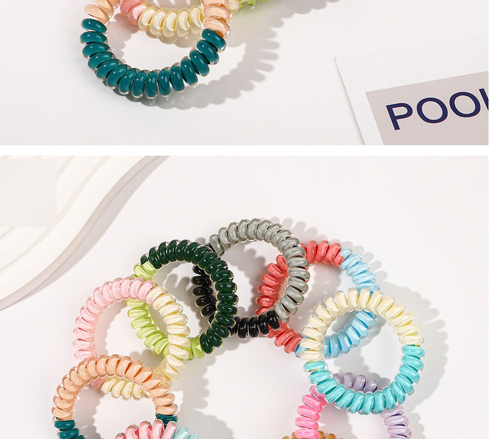 Fashion Jelly Light Yellow Dark Coffee Plastic Color Matching Telephone Wire Hair Ring,Hair Ring