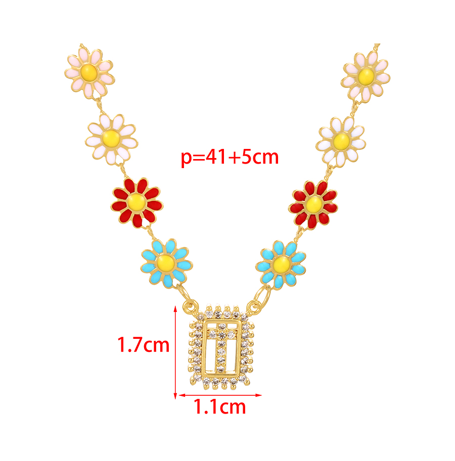 Fashion Cross Titanium Steel Inlaid Zirconium Oil Drop Flower Cross Tag Necklace,Necklaces