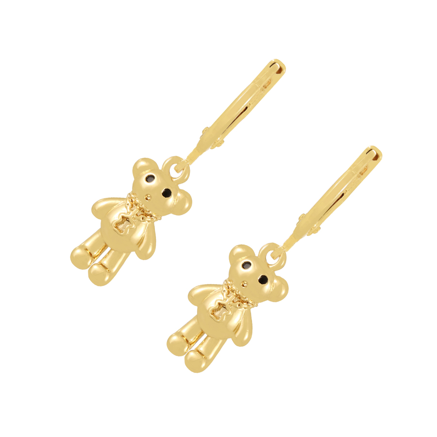 Fashion Gold Copper Bear Drop Earrings,Earrings