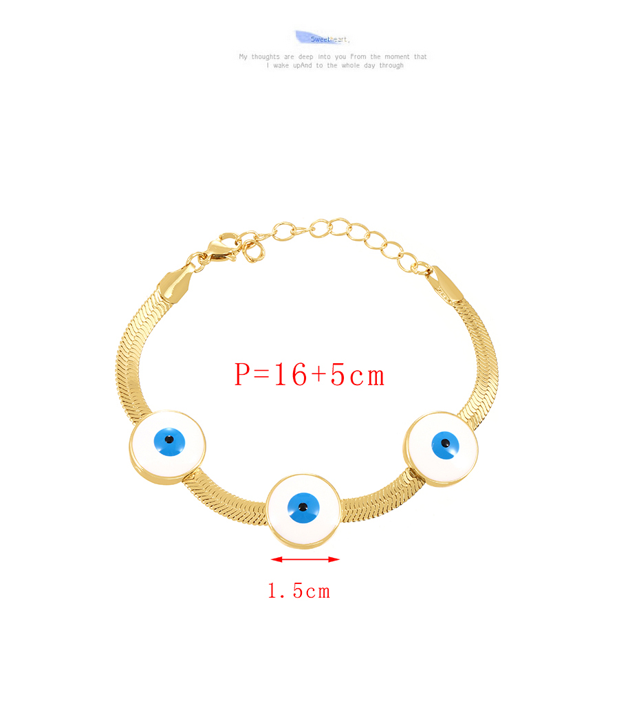 Fashion Gold Copper Drop Oil Eye Snake Bone Chain Bracelet,Bracelets