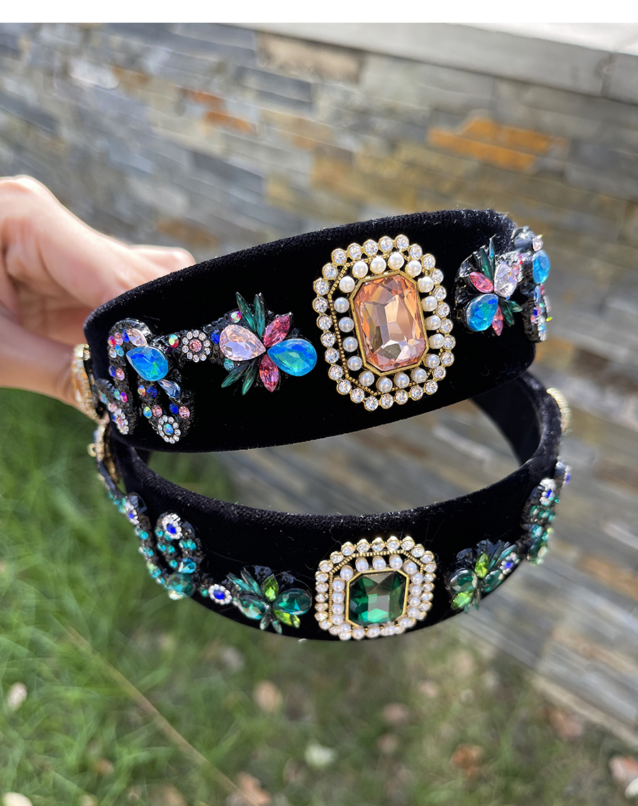 Fashion Black Fabric Alloy Diamond Serpentine Headband (4cm),Head Band