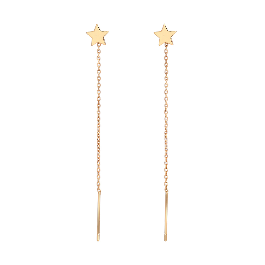 Fashion Gold Pure Copper Star Geometric Drop Earrings,Earrings