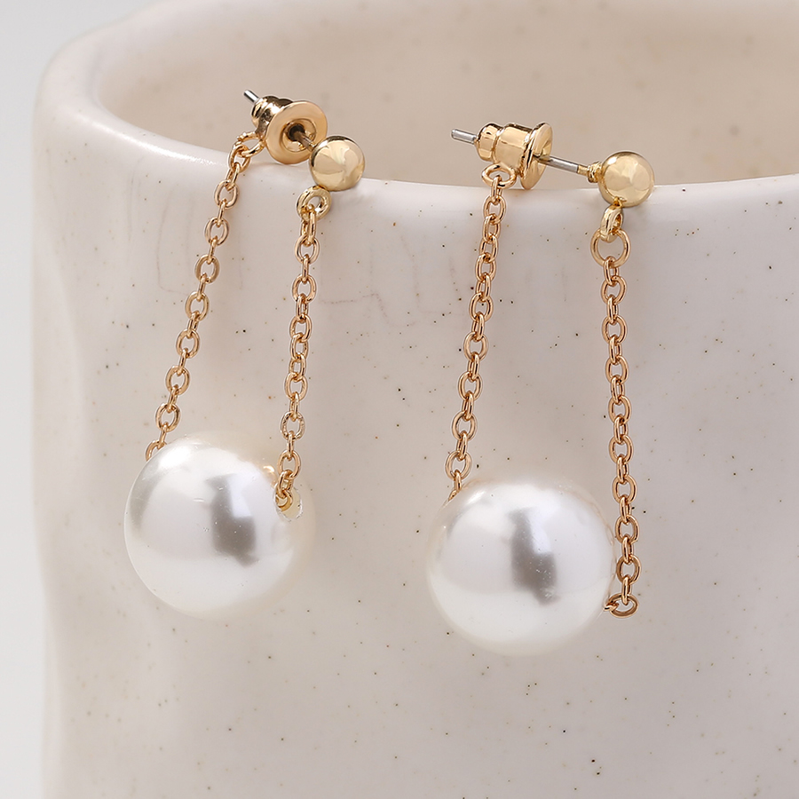 Fashion Gold Pure Copper Hanging Pearl Earrings,Earrings