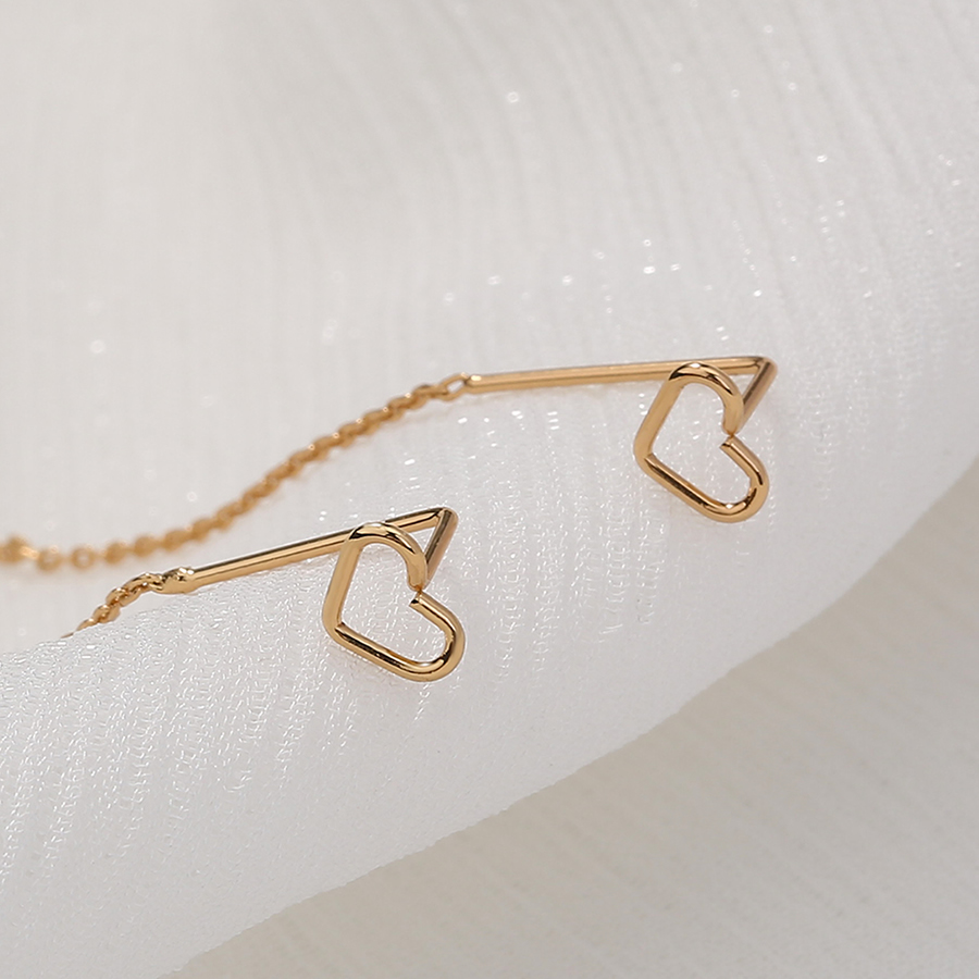 Fashion Gold Pure Copper Hollow Heart Tassel Earrings,Earrings