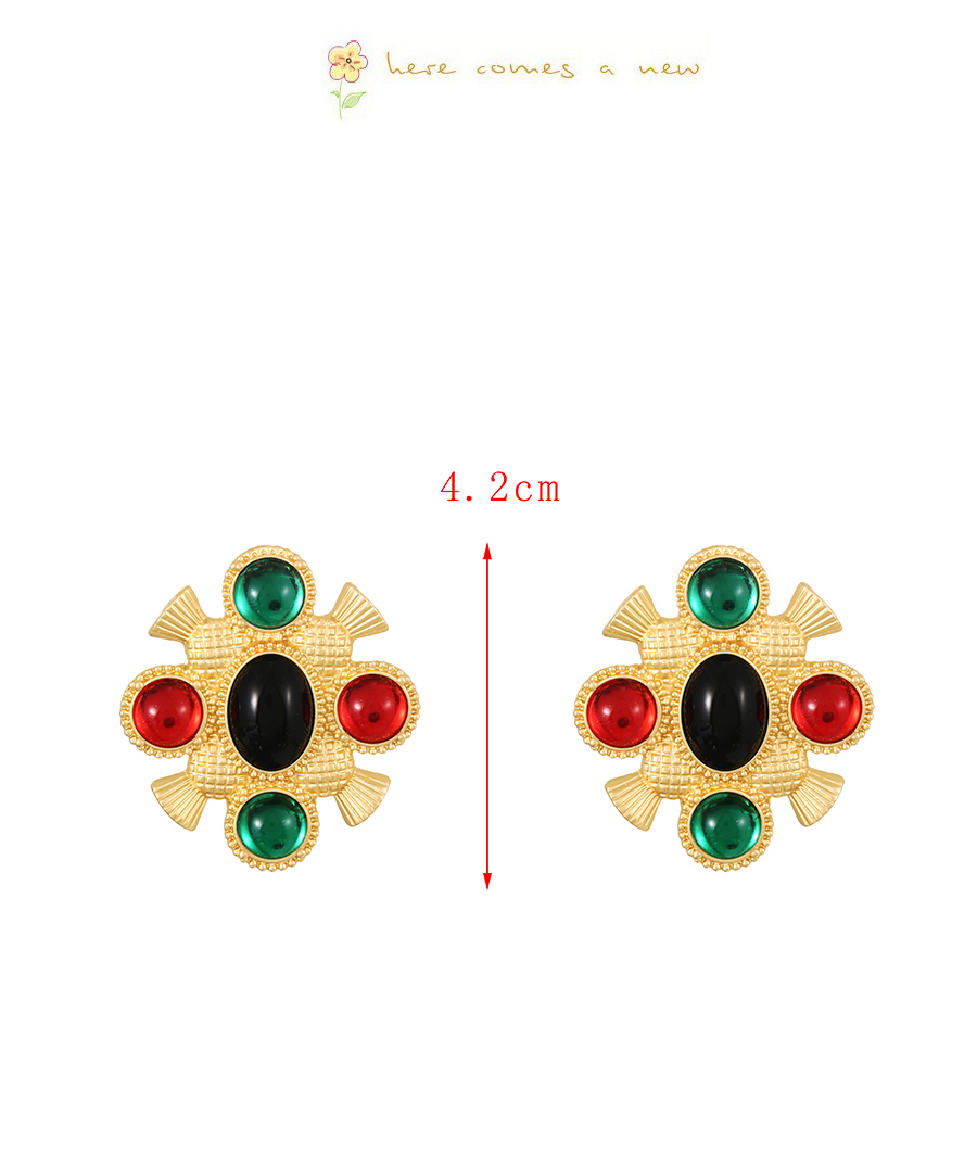 Fashion Color 2 Alloy Resin Geometric Stud Earrings,Stud Earrings