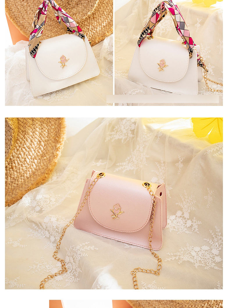 Fashion Pink Pvc Rose Flower Flap Silk Scarf Hand-held Messenger Bag  Pvc,Shoulder bags
