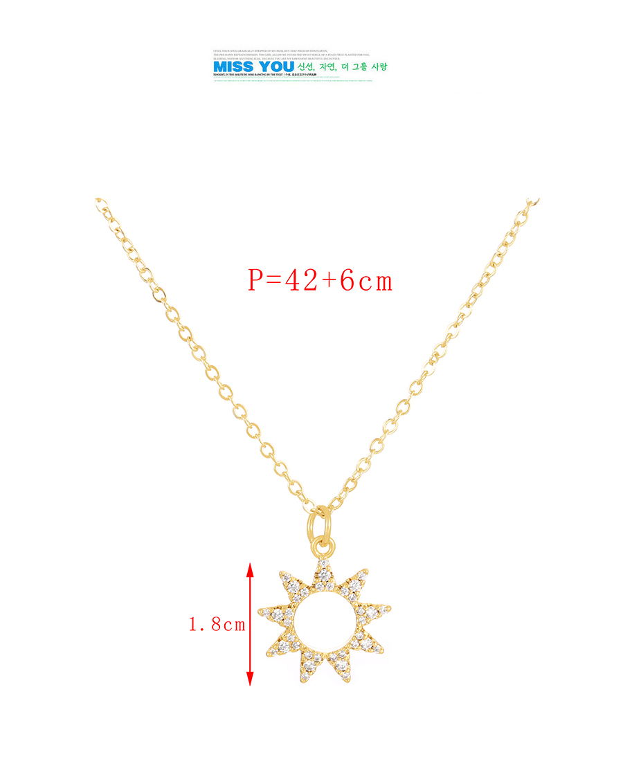 Fashion Gold-2 Bronze Zircon Drip Oil Palm Pendant Necklace,Necklaces