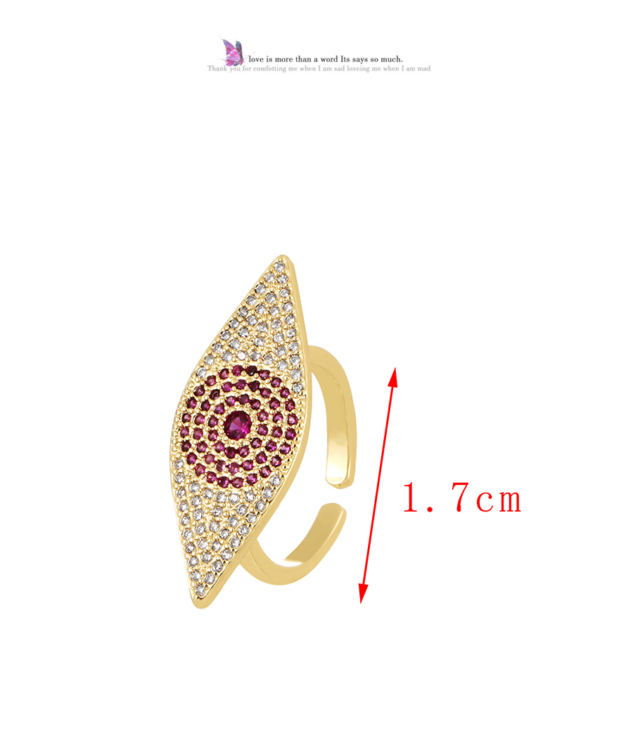 Fashion Red Bronze Zircon Eye Ring,Rings