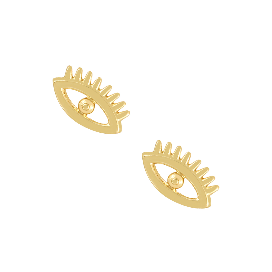 Fashion Gold Copper Hollow Eye Stud Earrings,Earrings
