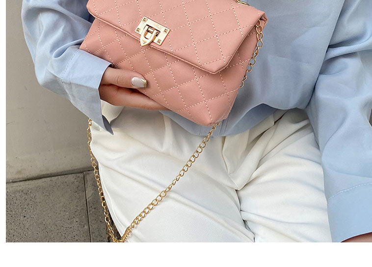 Fashion Brown Pu Diamond Lock Flap Crossbody Bag,Shoulder bags