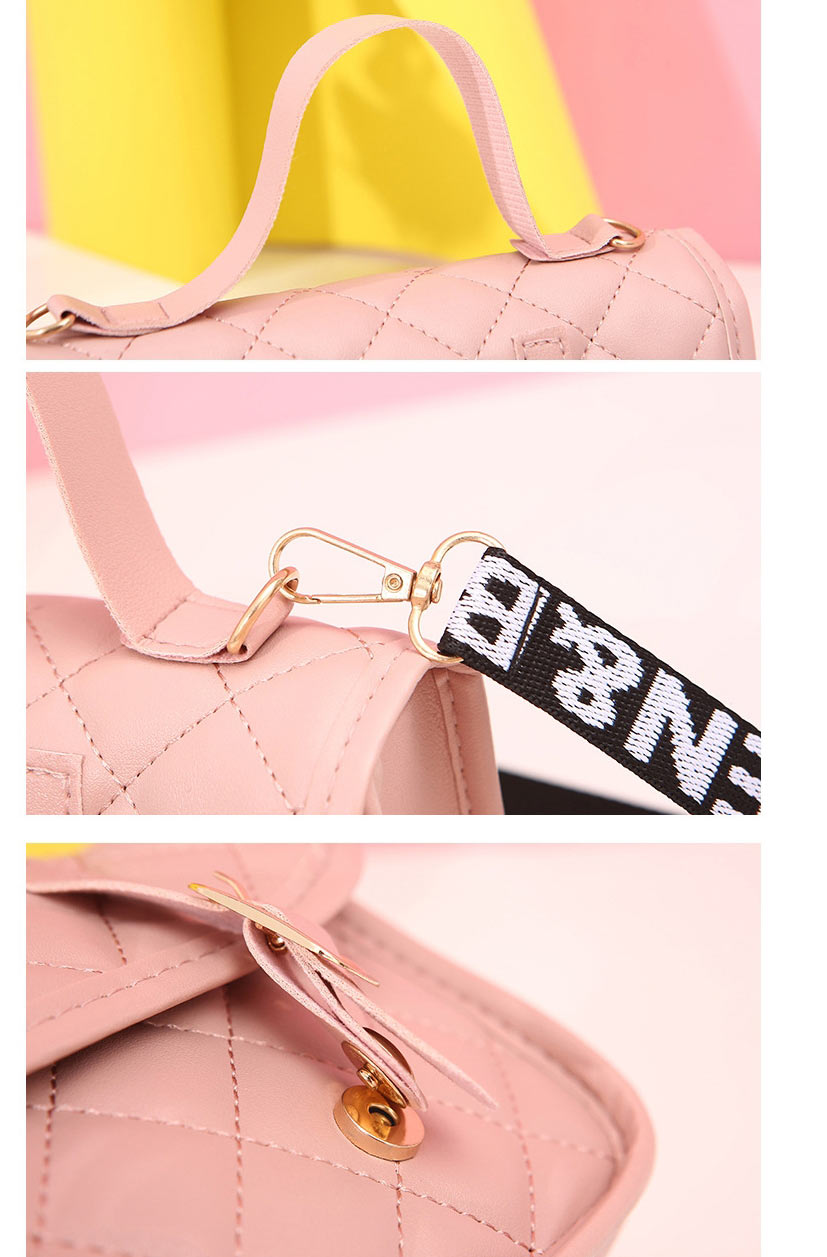 Fashion Pink Pu Diamond Belt Buckle Flap Crossbody Bag,Shoulder bags