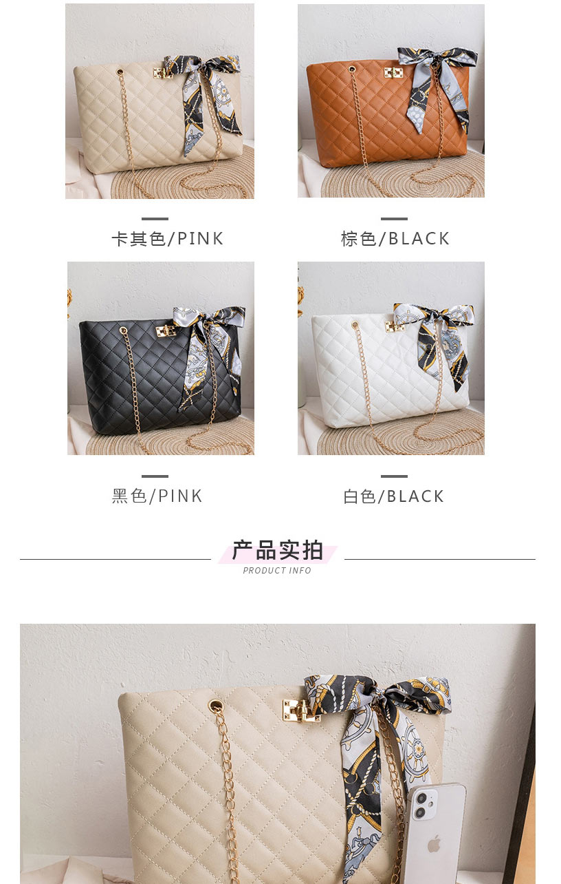 Fashion Brown Pu Rhombus Large-capacity Lock Diagonal Bag,Shoulder bags