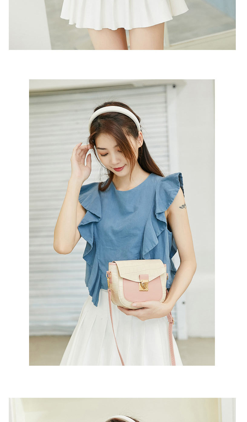 Fashion Beige With Coffee Pu Lock Flap Crossbody Bag,Shoulder bags