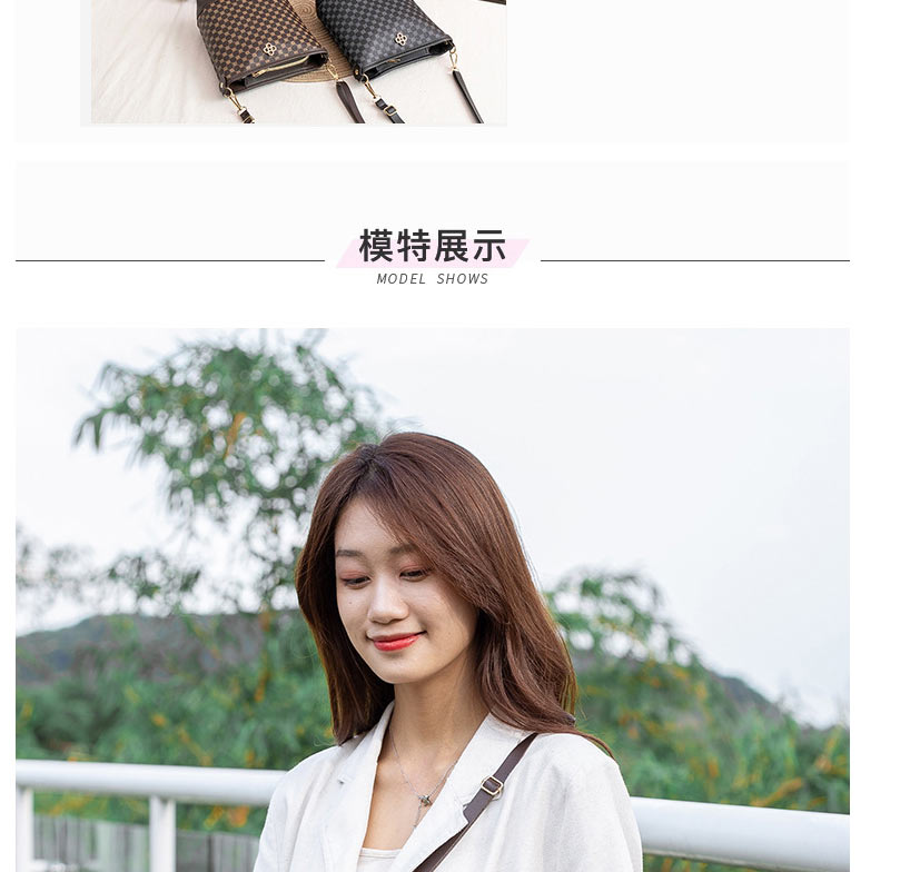 Fashion Light Brown Pu Print Large Capacity Crossbody Bag,Shoulder bags