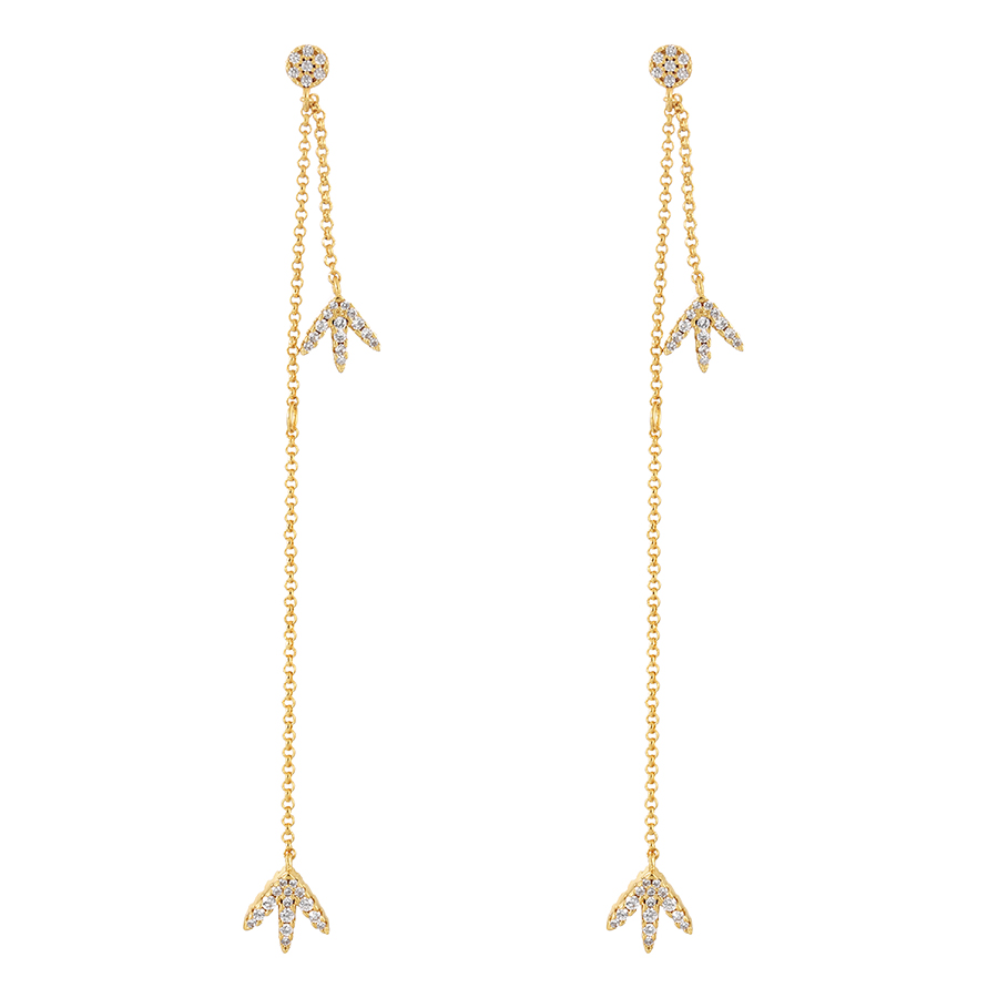 Fashion Gold-2 Bronze Zircon Geometric Drop Earrings,Earrings