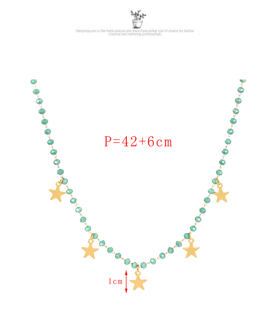 Fashion Color-1 Crystal Beaded Pentagram Necklace,Necklaces