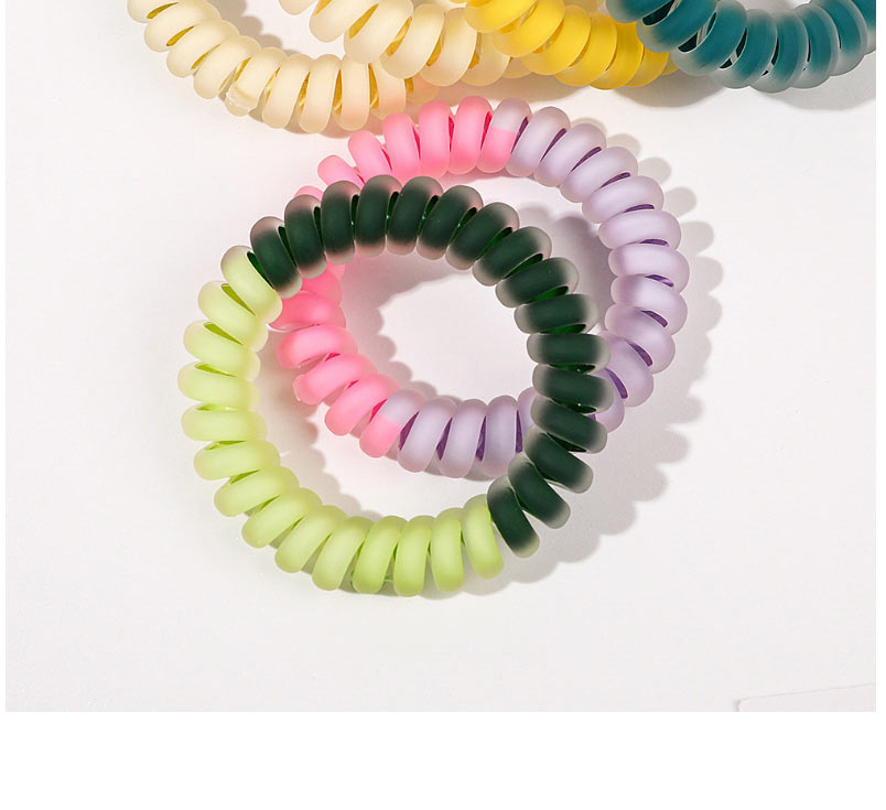 Fashion Matte Cream Yellow Lake Blue Color Matching Frosted Telephone Cord Hair Tie,Hair Ring