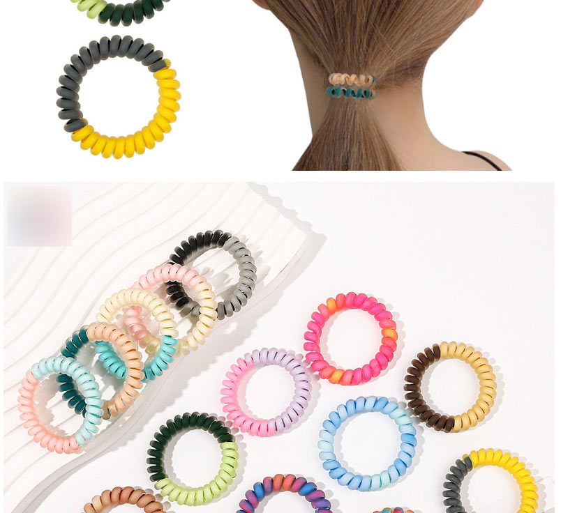 Fashion Matte Blue Powder Mix Color Matching Frosted Telephone Cord Hair Tie,Hair Ring