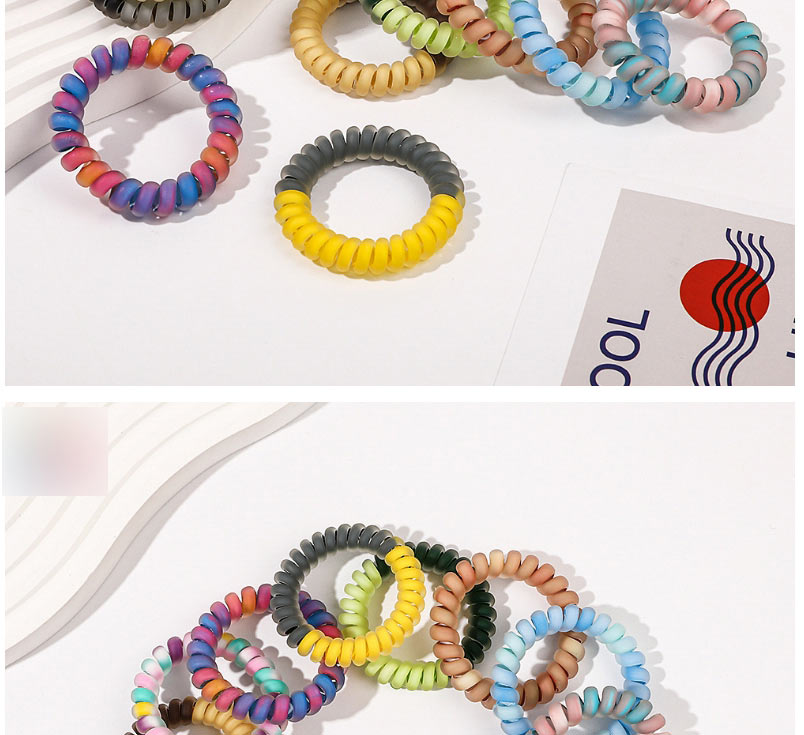 Fashion Matte White Green Pink Purple Color Matching Frosted Telephone Cord Hair Tie,Hair Ring