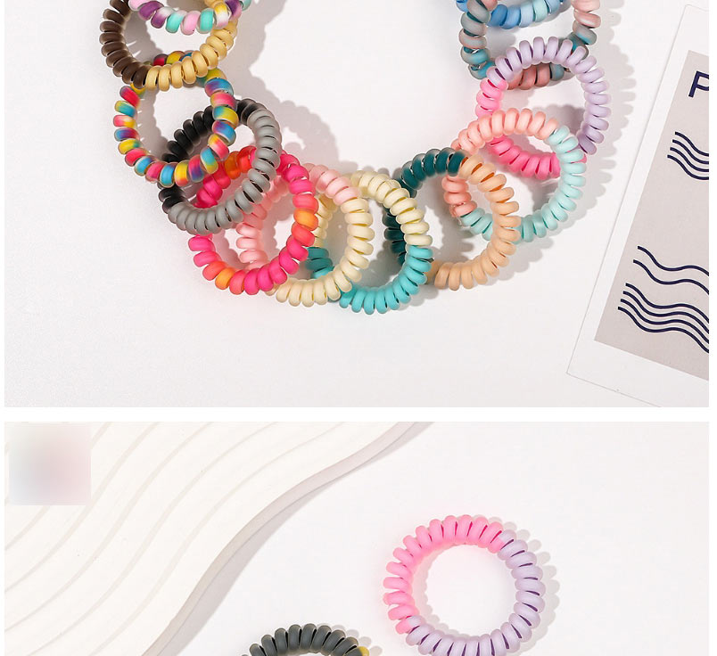 Fashion Matte Dark Pink Light Purple Color Matching Frosted Telephone Cord Hair Tie,Hair Ring