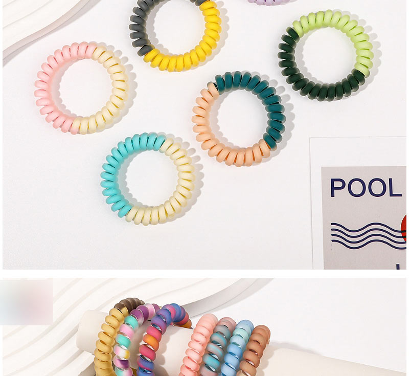 Fashion Matte Light Blue Light Pink Color Matching Frosted Telephone Cord Hair Tie,Hair Ring