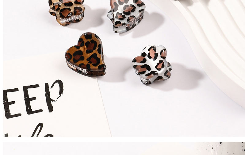 Fashion Flower Grey Leopard Acetate Leopard-print Floral Grab Clip,Hair Claws