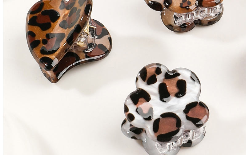 Fashion Flower Light Leopard Acetate Leopard-print Floral Grab Clip,Hair Claws