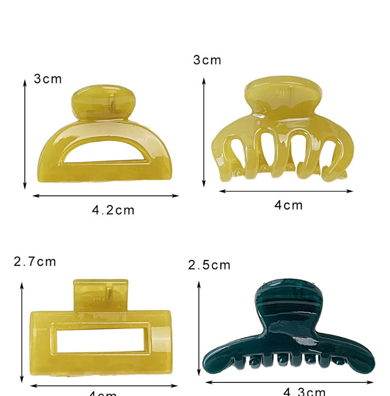 Fashion Square Light Coffee Resin Square Gripper Set,Hair Claws