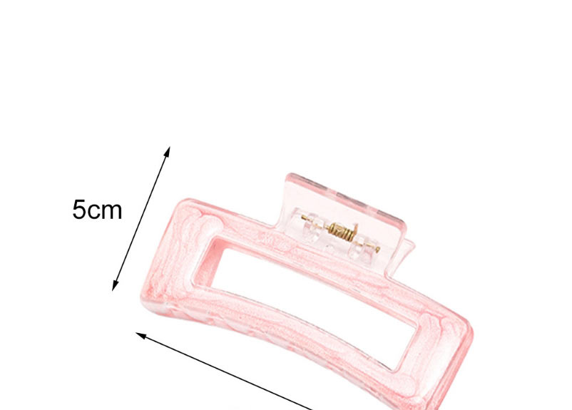 Fashion 8.5cm Square Drip Gripper - Pink Resin Drip Oil Square Grab Clip,Hair Claws