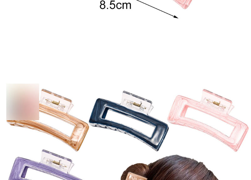 Fashion 8.5cm Square Drip Gripper - Milk White Resin Drip Oil Square Grab Clip,Hair Claws