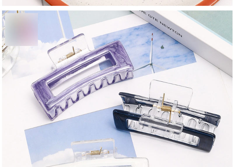 Fashion 8.5cm Square Drip Gripper-purple Resin Drip Oil Square Grab Clip,Hair Claws