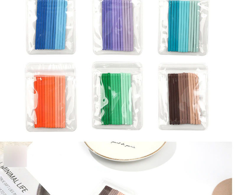Fashion Coffee Color Alloy Gradient Paint Clip Set,Hairpins