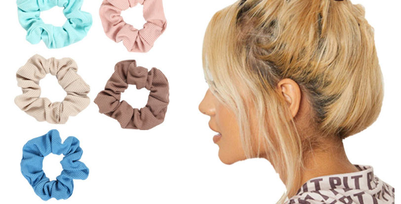 Fashion Milk Coffee Striped Knitted Crinkle Headband,Hair Ring