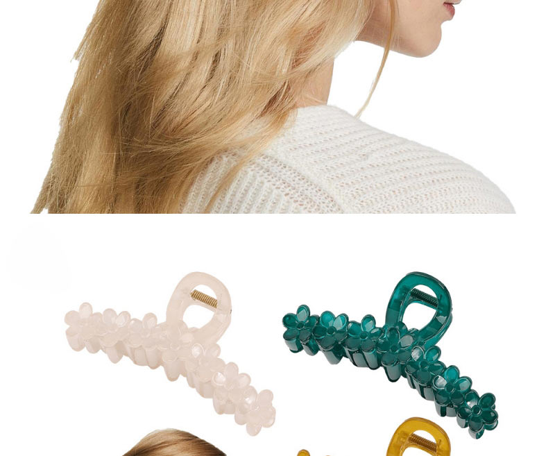 Fashion Jelly Green Resin Flower Grab Clip,Hair Claws
