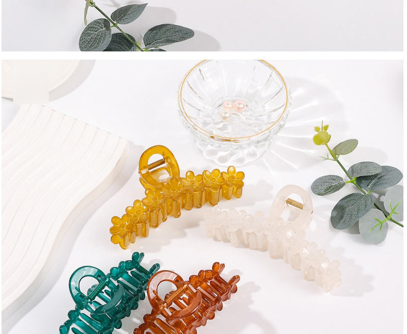 Fashion Jelly Yellow Resin Flower Grab Clip,Hair Claws