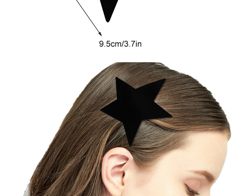 Fashion Pure Black Plastic Pentagram Hair Clip,Hairpins