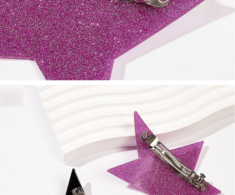 Fashion Glitter Purple Glitter Pentagram Hair Clip,Hairpins