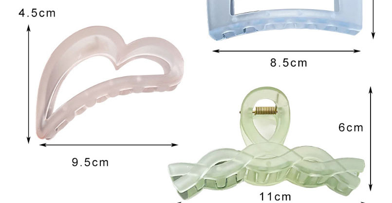 Fashion 8.5cm Square Resin Frosted Square Grab Clip,Hair Claws
