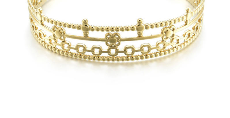 Fashion Gold Titanium Steel Openwork Geometric Open Bracelet,Bracelets