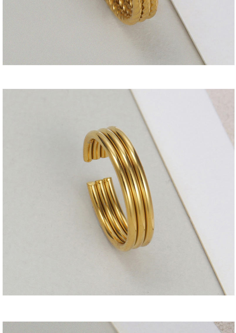 Fashion 4# Titanium Spiral C-shaped Open Ring,Rings