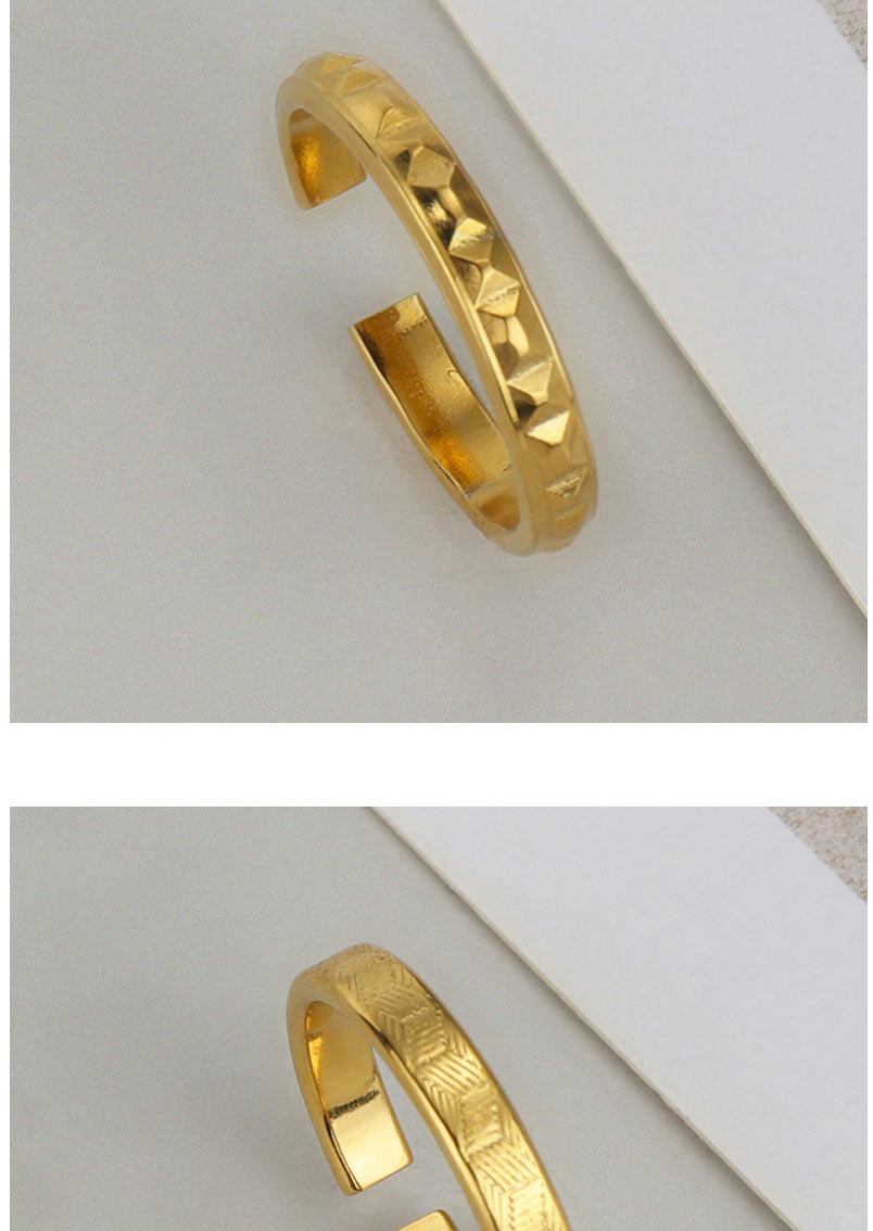 Fashion 3# Titanium Steel Spiral Pattern C Open Multilayer Ring,Rings