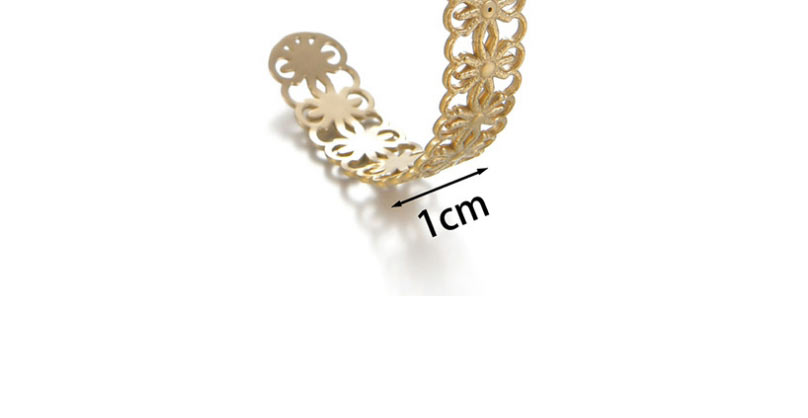 Fashion Gold Titanium Steel Openwork Sunflower Open Bracelet,Bracelets