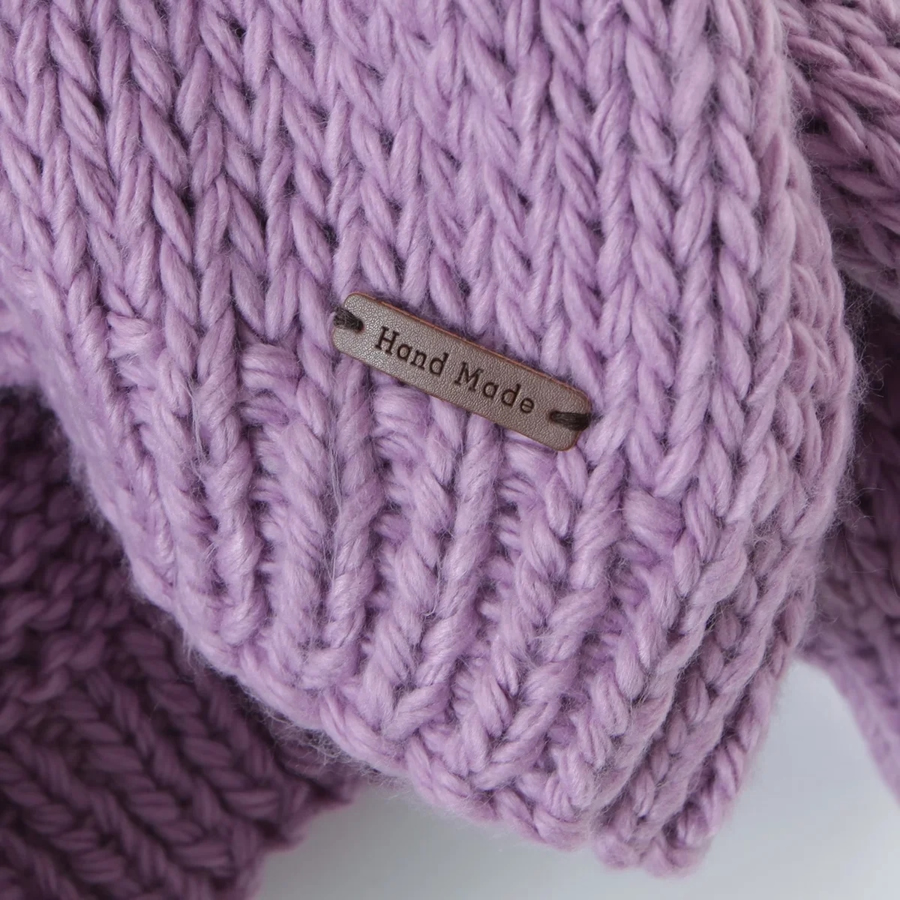 Fashion Pink Handmade Puff Flower Thick Line Sweater Coat,Sweater