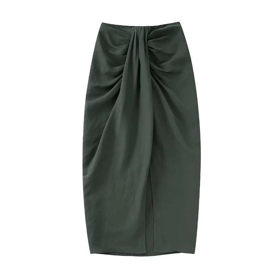 Fashion Green Woven Knotted Skirt,Skirts