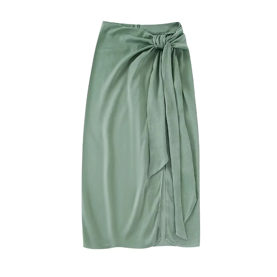 Fashion Green Woven Knotted Skirt,Skirts