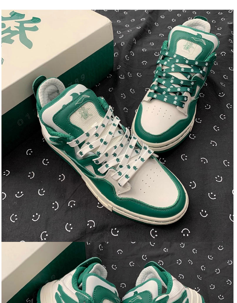 Fashion A Pair Of One-size-fits-all Shoelaces With Green Characters On White Polyester White Bottom Green Word Fa Cai Shoelaces,Slippers