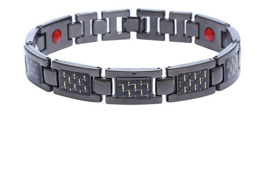 Fashion Blue Carbon Fiber Titanium Steel Carbon Fiber Magnetic Bracelet,Bracelets